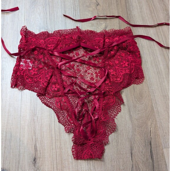 NEW MARZXIN Size XL Lace Lingerie Bra & Panty Set Red Boudoir Seductive Romantic - Picture 10 of 12